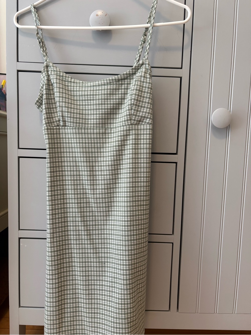 Brandy Melville Green Plaid A-Line Slip Dress - Picture 4 of 5